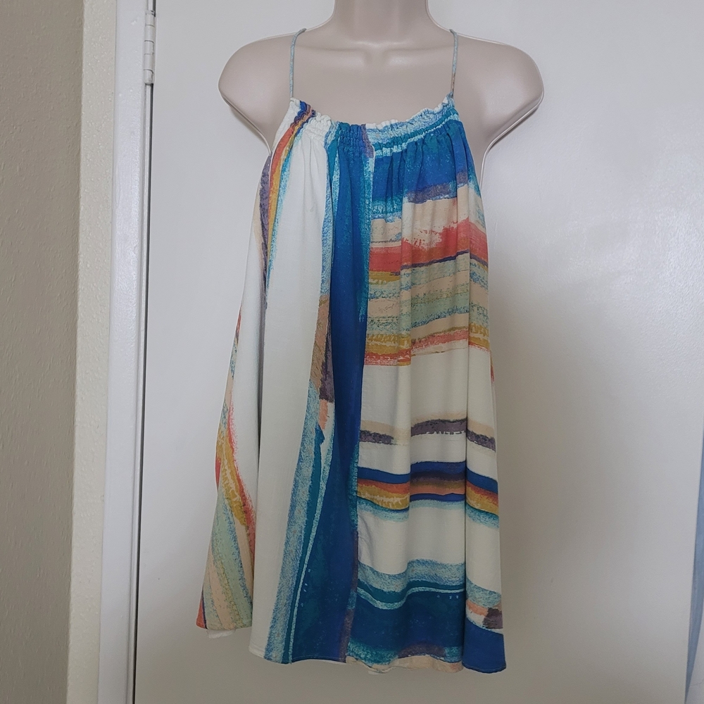 Free People Vibrant Painterly Mini Sundress XS